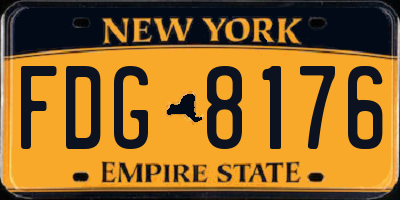 NY license plate FDG8176