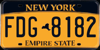 NY license plate FDG8182