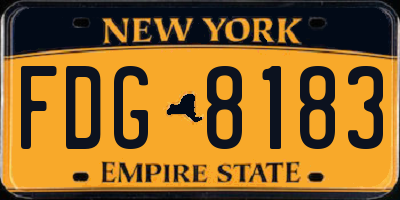 NY license plate FDG8183