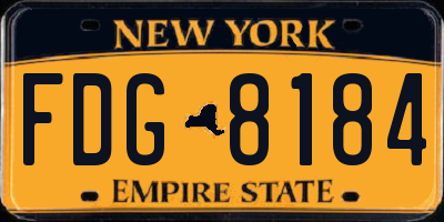 NY license plate FDG8184