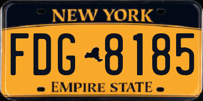 NY license plate FDG8185