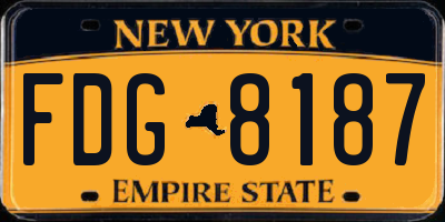 NY license plate FDG8187