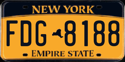 NY license plate FDG8188