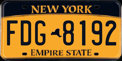 NY license plate FDG8192