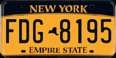 NY license plate FDG8195