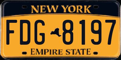 NY license plate FDG8197
