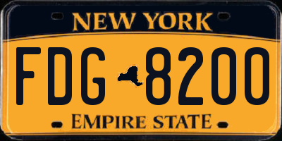 NY license plate FDG8200