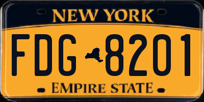 NY license plate FDG8201