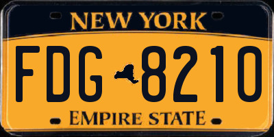 NY license plate FDG8210