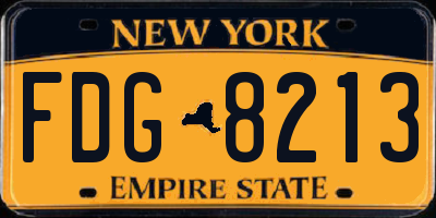 NY license plate FDG8213