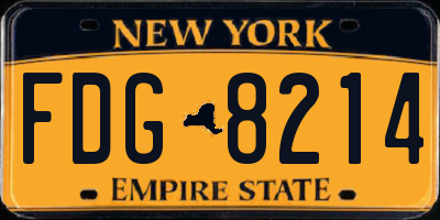 NY license plate FDG8214