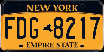 NY license plate FDG8217