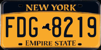 NY license plate FDG8219