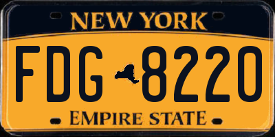 NY license plate FDG8220