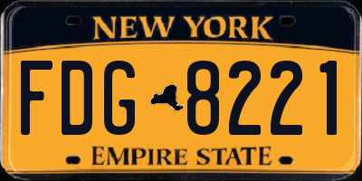 NY license plate FDG8221