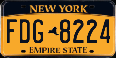 NY license plate FDG8224