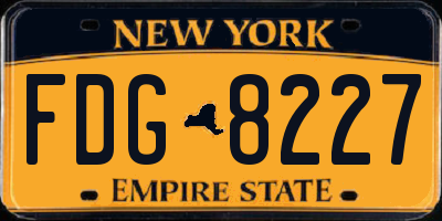 NY license plate FDG8227