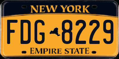 NY license plate FDG8229