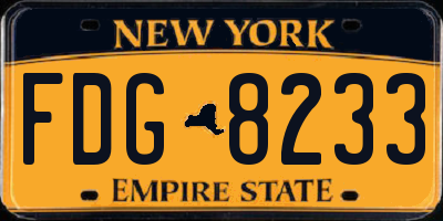 NY license plate FDG8233