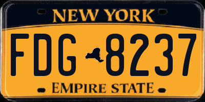 NY license plate FDG8237