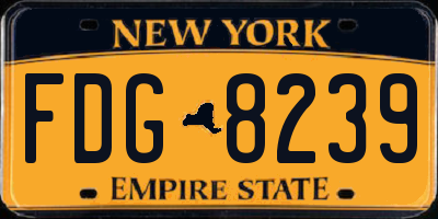 NY license plate FDG8239