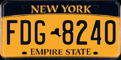 NY license plate FDG8240