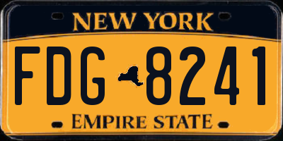 NY license plate FDG8241