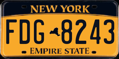 NY license plate FDG8243