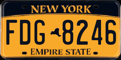 NY license plate FDG8246
