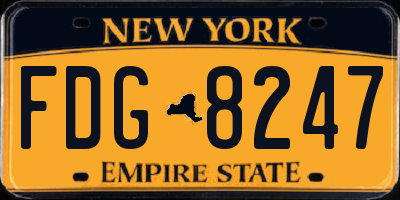NY license plate FDG8247