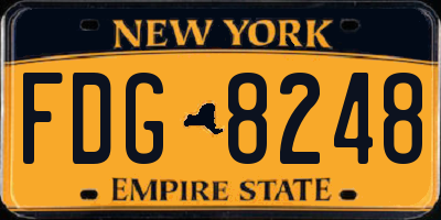 NY license plate FDG8248
