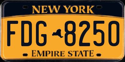 NY license plate FDG8250