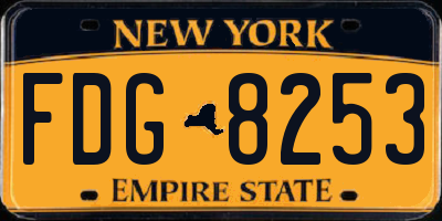 NY license plate FDG8253