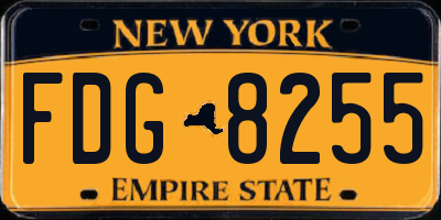 NY license plate FDG8255