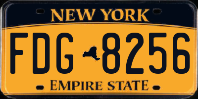 NY license plate FDG8256