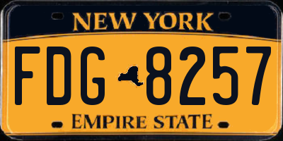 NY license plate FDG8257