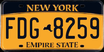 NY license plate FDG8259