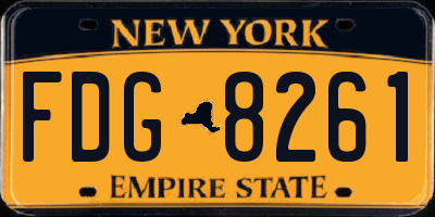 NY license plate FDG8261