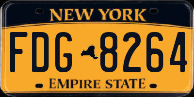 NY license plate FDG8264