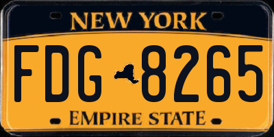 NY license plate FDG8265