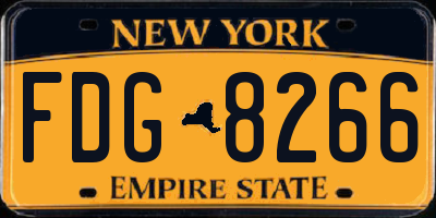 NY license plate FDG8266