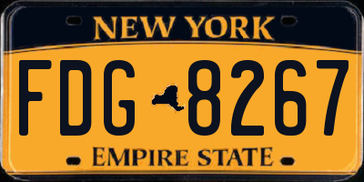 NY license plate FDG8267
