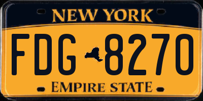 NY license plate FDG8270