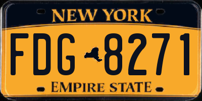 NY license plate FDG8271