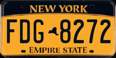 NY license plate FDG8272