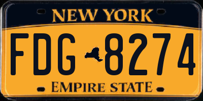 NY license plate FDG8274