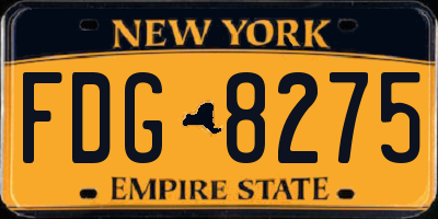 NY license plate FDG8275