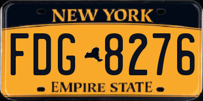 NY license plate FDG8276