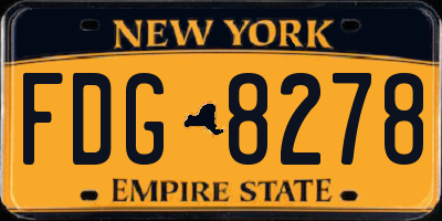 NY license plate FDG8278