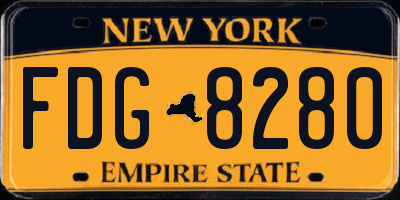 NY license plate FDG8280
